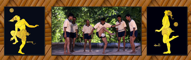 Chinlone players