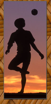 Chinlone player silhouette